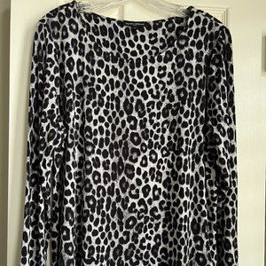 Italian Leopard Print Top by Mario Serrani  L  Lightweight and Feel Good Fabric!